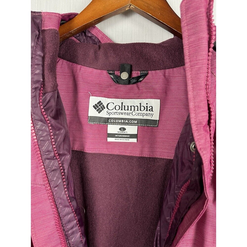 Columbia Interchange Omni-Tech‎ Hooded Jacket Magenta Womens L - Picture 6 of 12